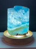 Blue Aragonite Timber LED USB Lamp Crystal Lamp