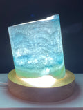 Blue Aragonite Timber LED USB Lamp Crystal Lamp