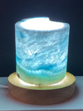 Blue Aragonite Timber LED USB Lamp Crystal Lamp