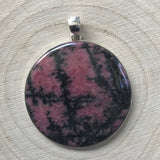 Rhodonite Pendant - 925 Sterling Silver