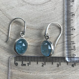 Aquamarine Crystal Sterling Silver Earrings