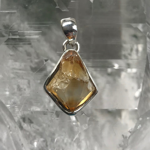 Citrine (Raw) Pendant - 925 Sterling Silver