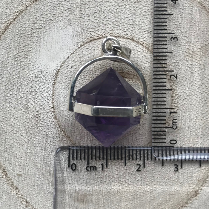 Amethyst Chunky Double Point Terminated Pendant Crystal DT