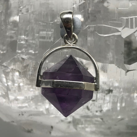 Amethyst Chunky Double Point Terminated Pendant Crystal DT