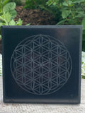 Shungite Flower of Life Coaster Plate