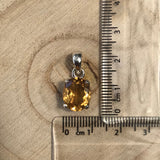 Citrine Faceted Pendant - 925 Sterling Silver