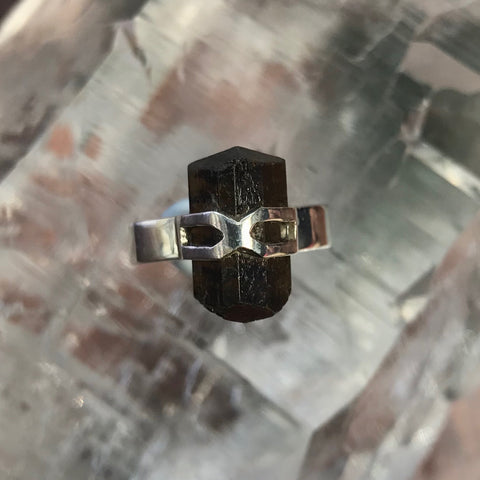 Black Tourmaline Sterling Silver Ring