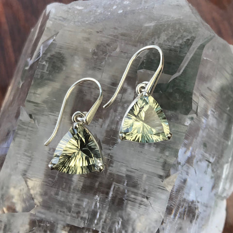 Green amethyst clearance earrings sterling silver