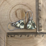 Green Amethyst Faceted Earrings - 925 Sterling Silver