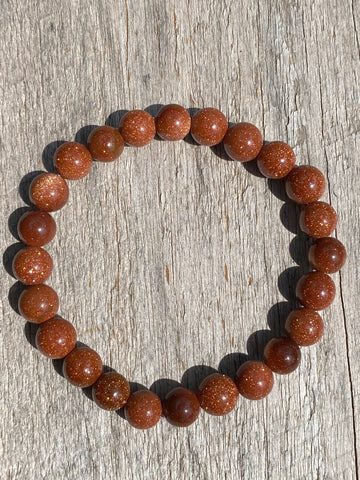 Red Goldstone Bead Bracelet