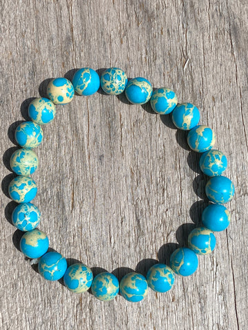 Blue Opal Bead Bracelet