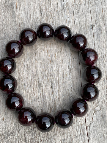 Garnet Bead Bracelet