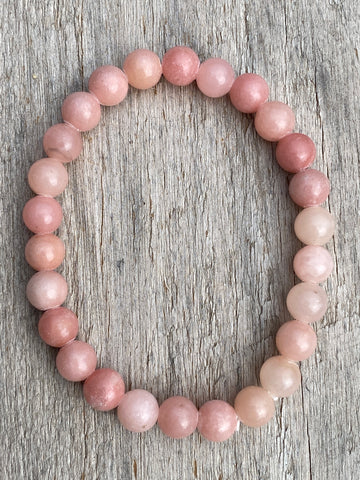 Pink Opal Bead Bracelet