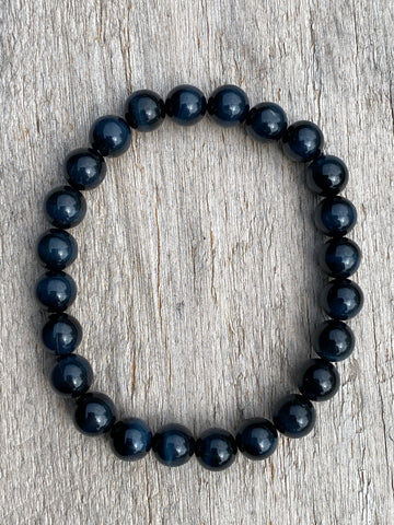 Dark Blue Tigers Eye Bead Bracelet