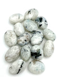 Rainbow Moonstone Tumbled Stone (some with Black Tourmaline) - S/M/L