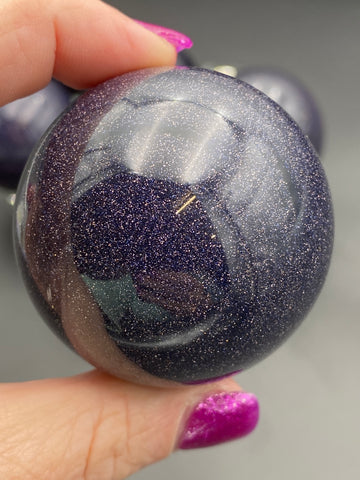 Blue Goldstone Crystal Sphere