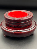 Rotating Lacquered Timber & Red Felt Sphere Stand