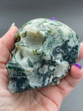 Moss Agate Druzy Crystal Skull