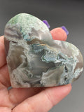 Moss Agate Druzy Hearts - Various Choices