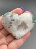 Moss Agate Druzy Hearts - Various Choices