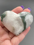 Moss Agate Druzy Hearts - Various Choices