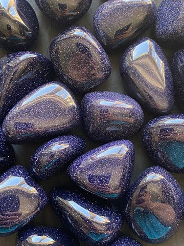 Blue Goldstone Tumbled Stone