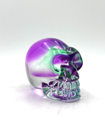 Colourful Aura glass Skull
