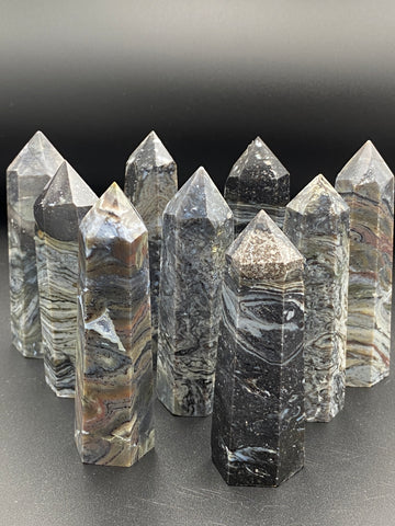 Black Agate Crystal Points