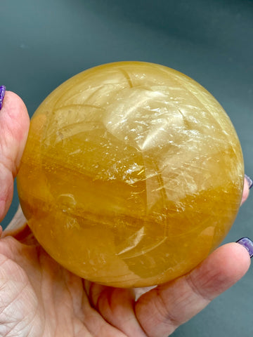 Honey Calcite Crystal Sphere