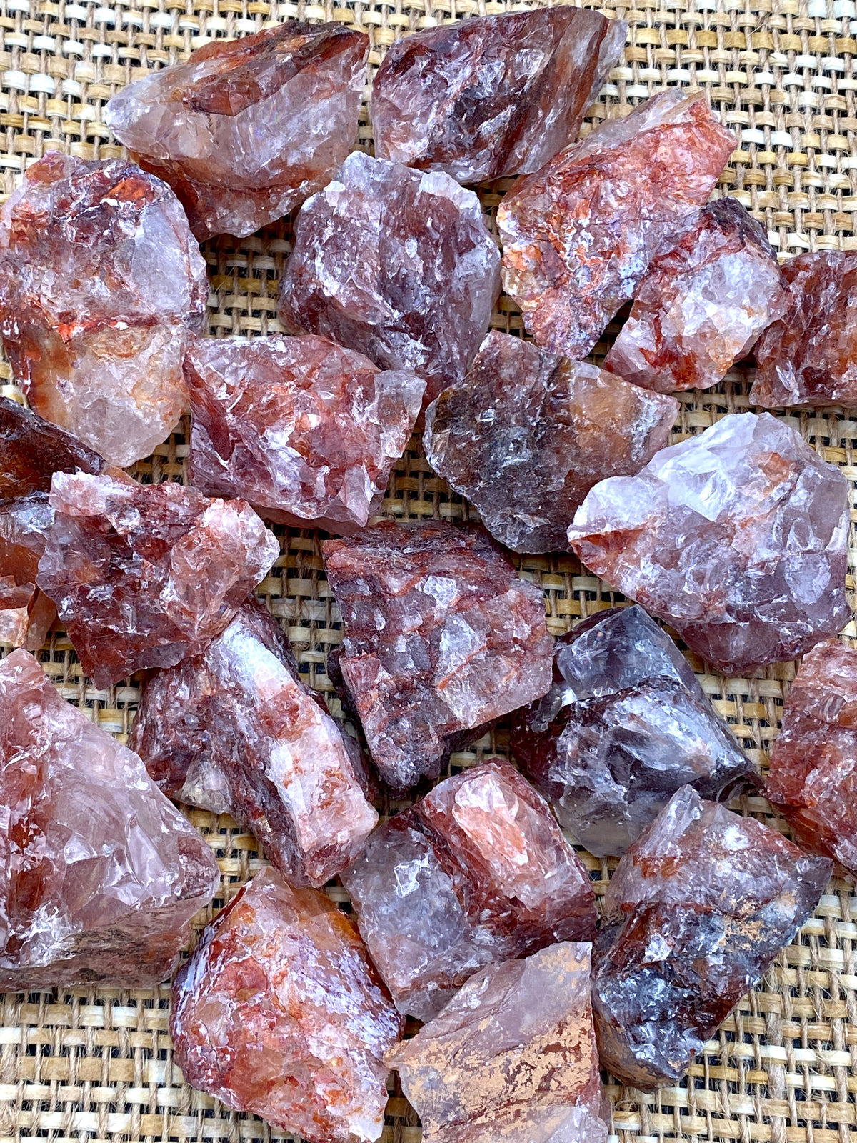 Raw Fire Quartz Specimens — Crystal Sanctuary Australia