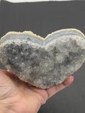 Agate Geode Cluster Heart