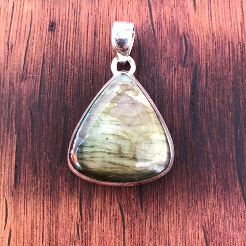 Labradorite Pendant - 925 Sterling Silver - Handmade