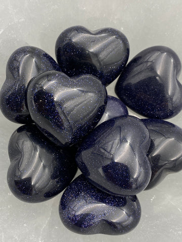 Blue Goldstone Heart