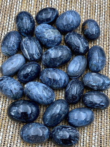 Black Agate Crystal Tumbled Stone