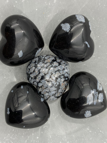 Snowflake Obsidian Heart