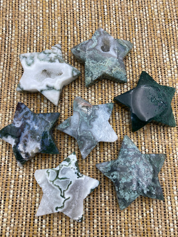 Moss Agate Crystal Star