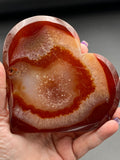 Druzy Carnelian Crystal Heart