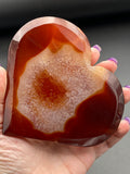 Druzy Carnelian Crystal Heart