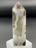 Druzy Moss Agate Crystal Point Tower