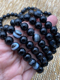 Black Agate Crystal Bead Bracelet