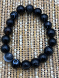 Black Agate Crystal Bead Bracelet