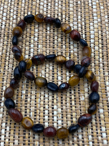 Mixed Tiger Eye Crystal Bead Bracelet