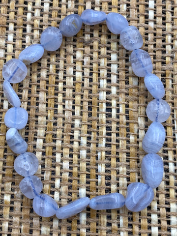 Blue Lace Agate Bead Bracelet