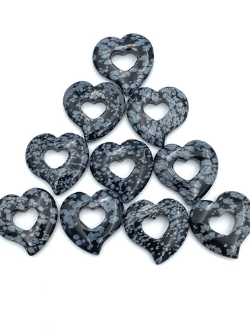 Snowflake Obsidian Heart