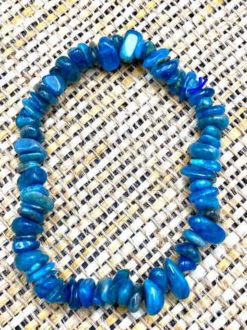 Blue Apatite Chip Crystal Bracelet