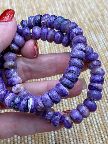 Charoite Crystal Bead Bracelet