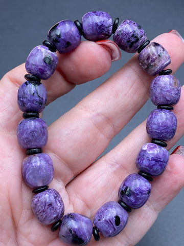 Charoite Crystal Bead Bracelet