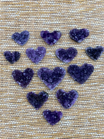 Amethyst Cluster Geode Heart Crystal