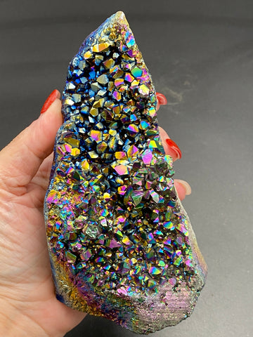 Aura Amethyst Crystal Specimen Geode