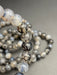 Snakeskin Black Agate Bead Bracelet Crystal